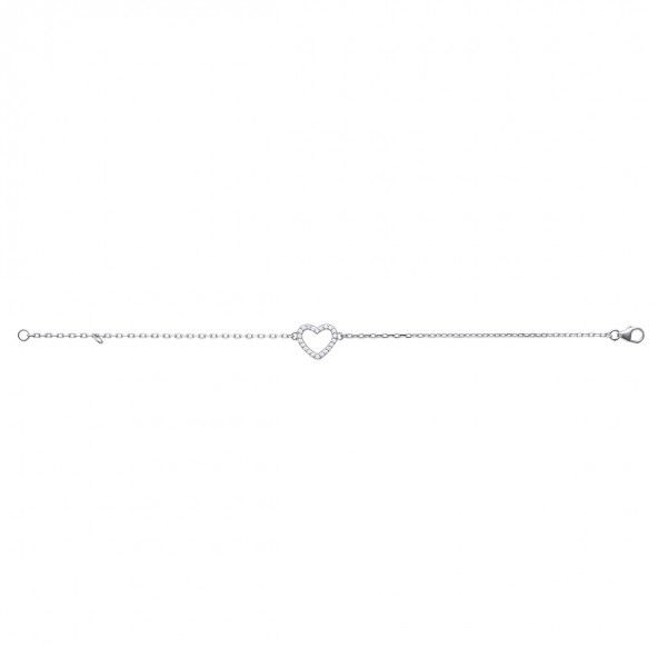 Bracelet Coeur Argent 925/1000 18cm.