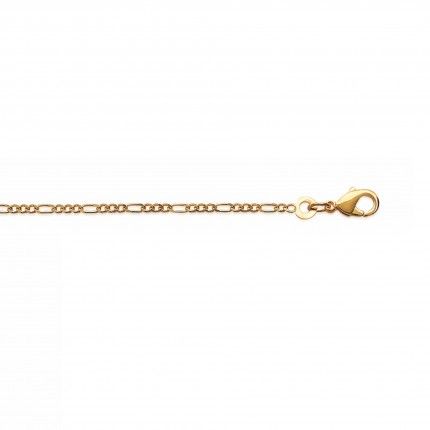 Gold Plated Necklace Figaro 3+1