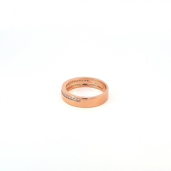 Gold Plated wedding ring with zirconias line 5mm.