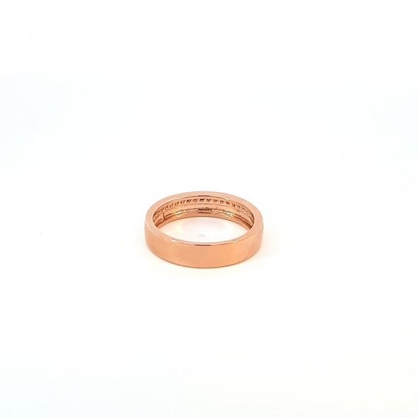 Gold Plated wedding ring with zirconias line 5mm.