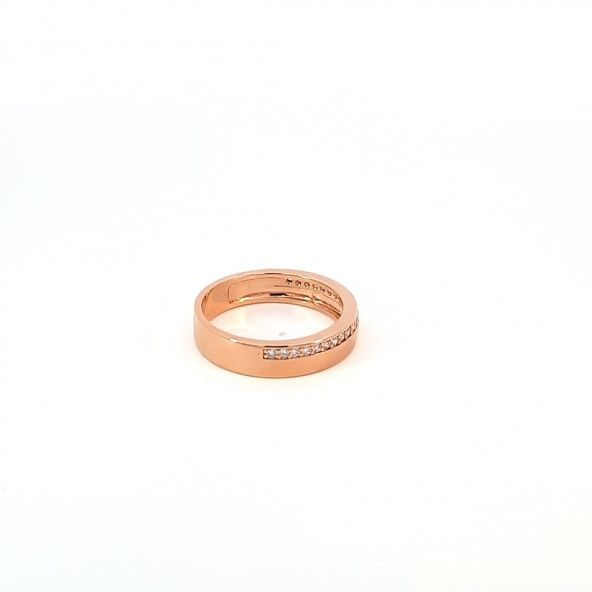 Gold Plated wedding ring with zirconias line 5mm.