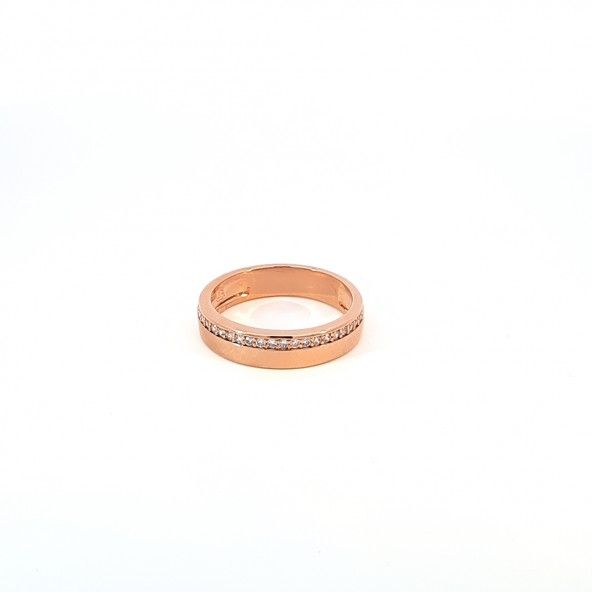 Gold Plated wedding ring with zirconias line 5mm.