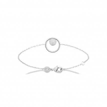 925/1000 Silver Bracelet with Two Circle 18cm.