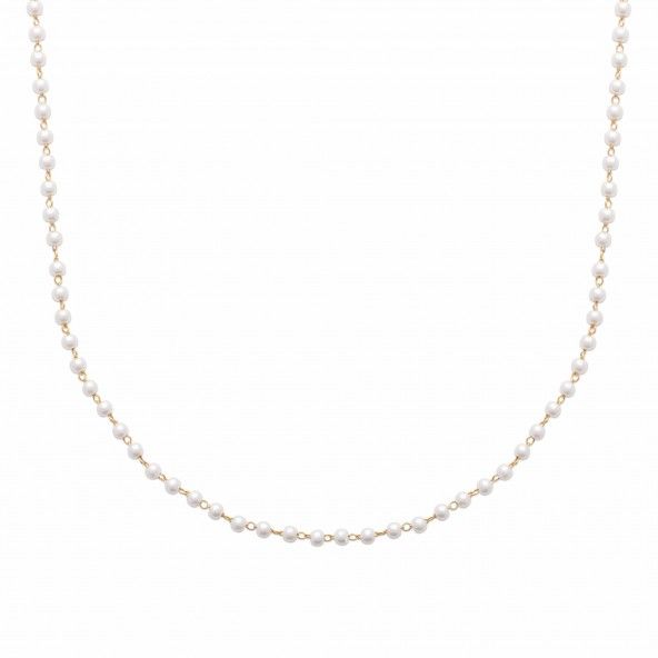 Gold-plated Pearl Necklace 45 cm