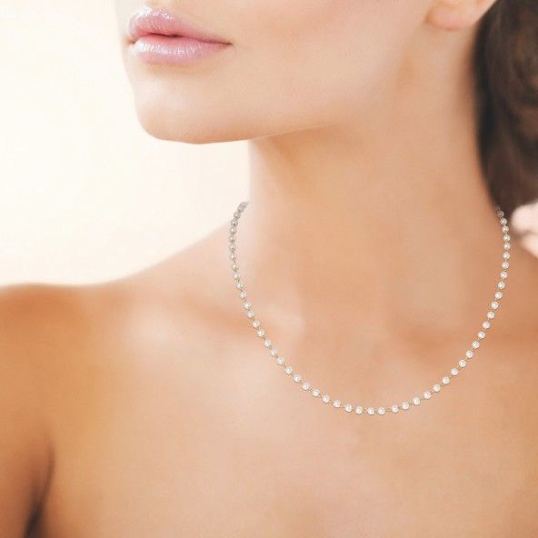 Gold-plated Pearl Necklace 45 cm