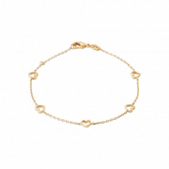 Pulseira Coraes Plaqueado a Ouro 18 cm