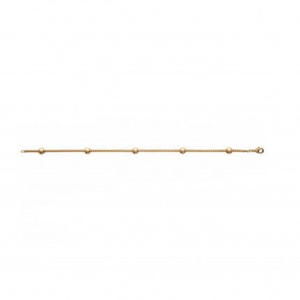 Bracelet plaqu or avec des billes 18 cm