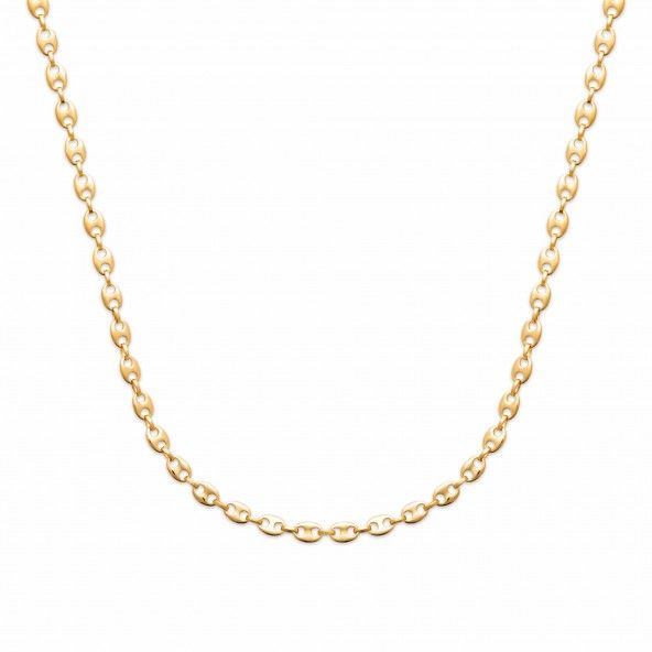 Gold-plated Coffee Mesh Necklace 60cm