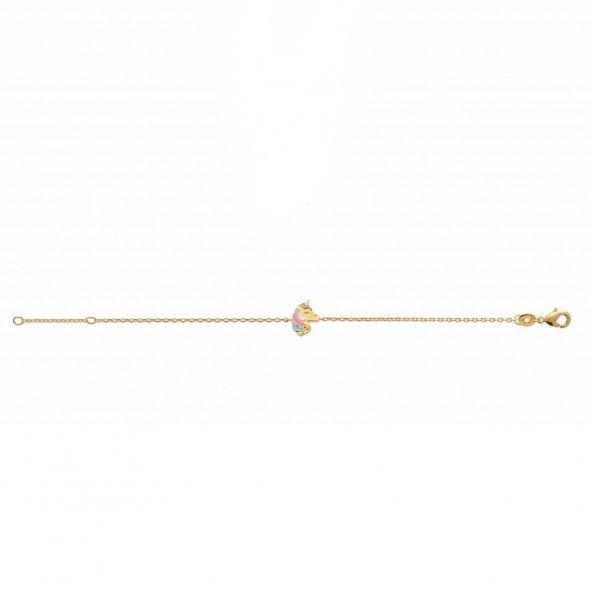 Bracelet with Unicorn Gold-Plated 15cm