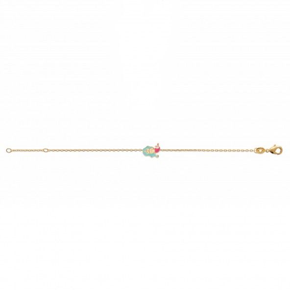 Pulseira com Sereia Plaqueado a Ouro 15cm