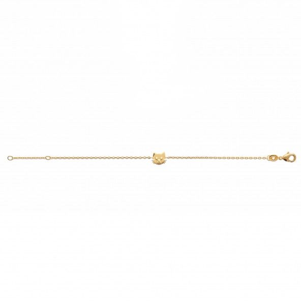 Gold-plated Bracelet with Cat 15cm