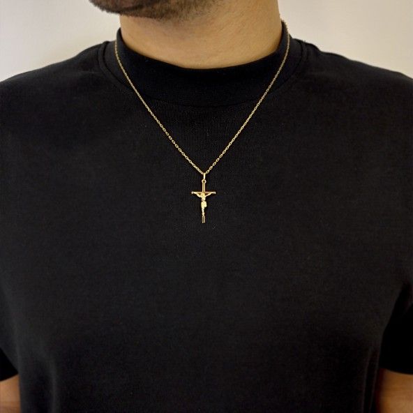 Gold Plated Cross with CHrist Pendent 31mm.
