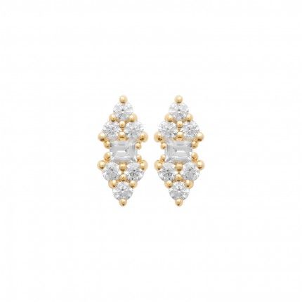 Gold-plated earrings with Zirconium