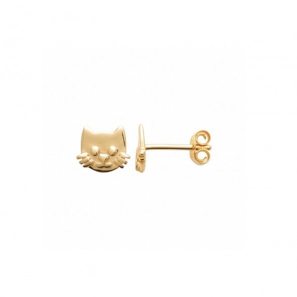 Gold-plated Cat-shaped Earrings