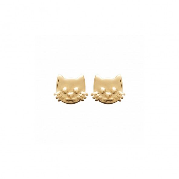 Gold-plated Cat-shaped Earrings