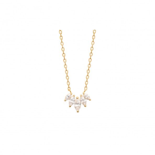 Necklace with Zirconia Stones Gold-plated 45cm